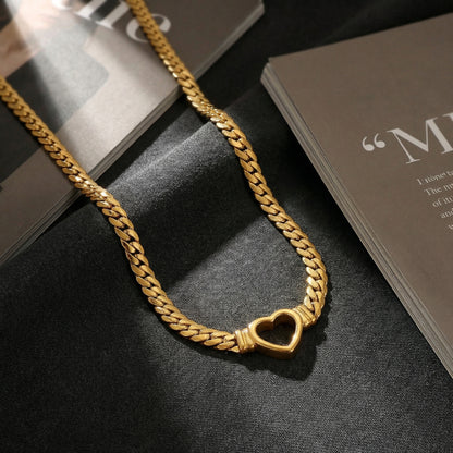 Serene Heart 18K Gold Snake Chain