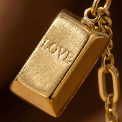 Solid Light 18K Gold Mini Bar Necklace