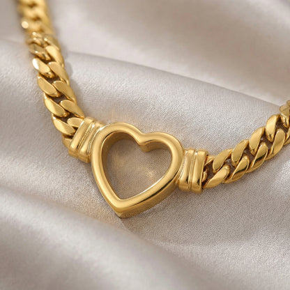 Serene Heart 18K Gold Snake Chain