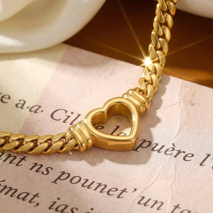 Serene Heart 18K Gold Snake Chain