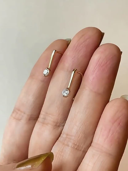 Luminous CZ Hook Earrings