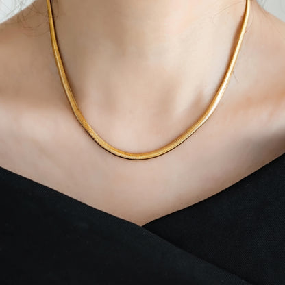 Liquid Gold 18K Vermeil Flat Snake Statement Chain