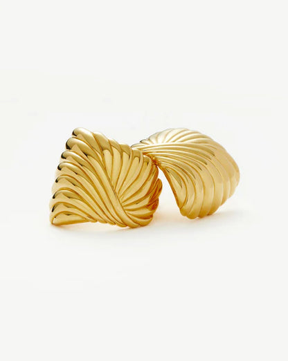 Ripple Ridge Statement Stud Earrings