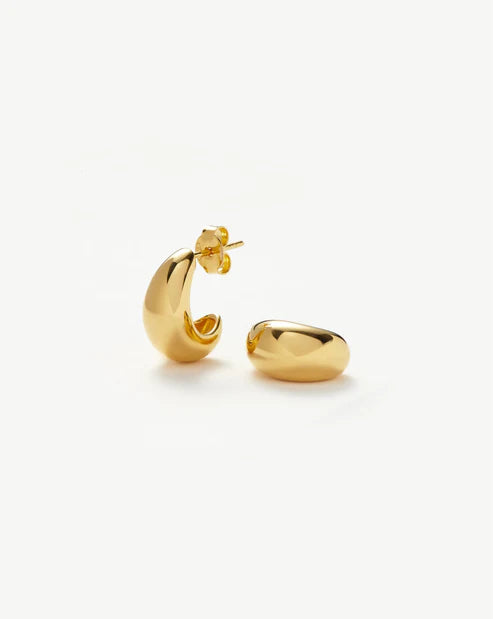 Vintage-Inspired Chunky Gold Hoops – Handcrafted in Recycled Vermeil