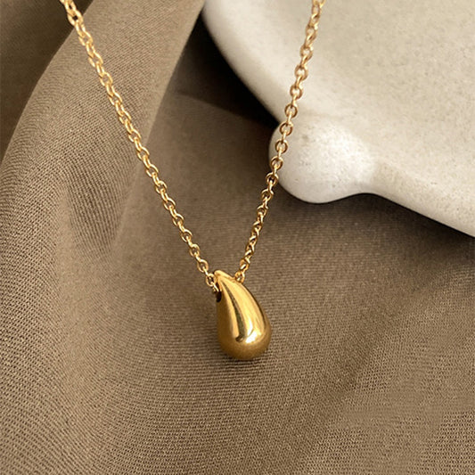 14K Gold Water Drop Necklace