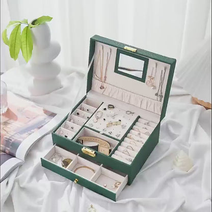 Multi layer vintage jewelry storage box